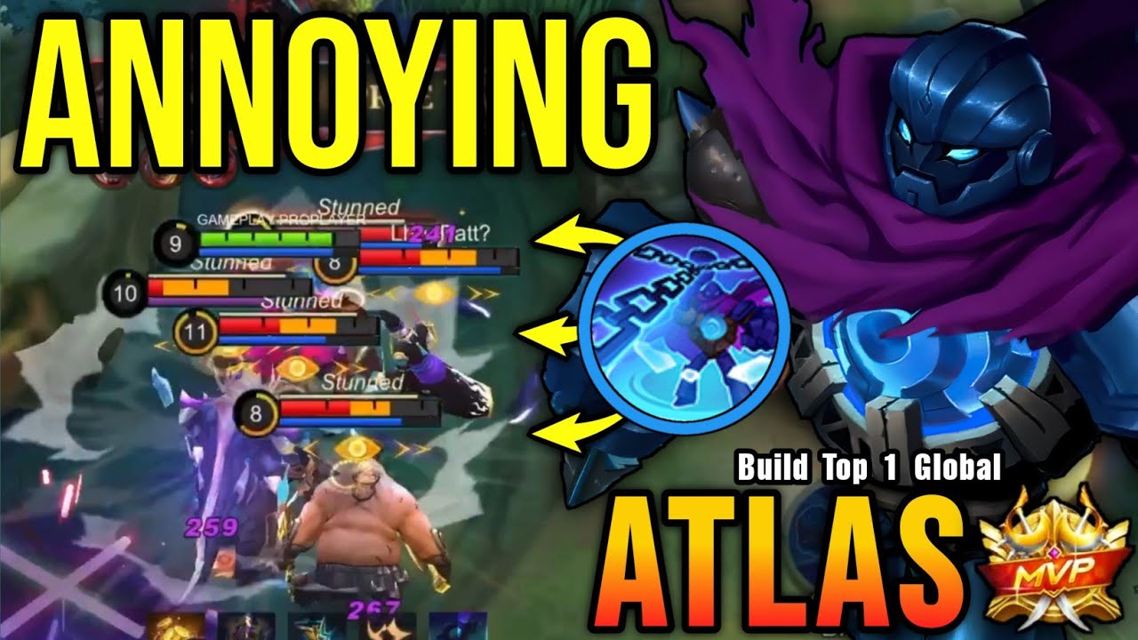 MVP Tank!! Atlas The Annoying Tank!! - Build Top 1 Global Atlas ~ MLBB
