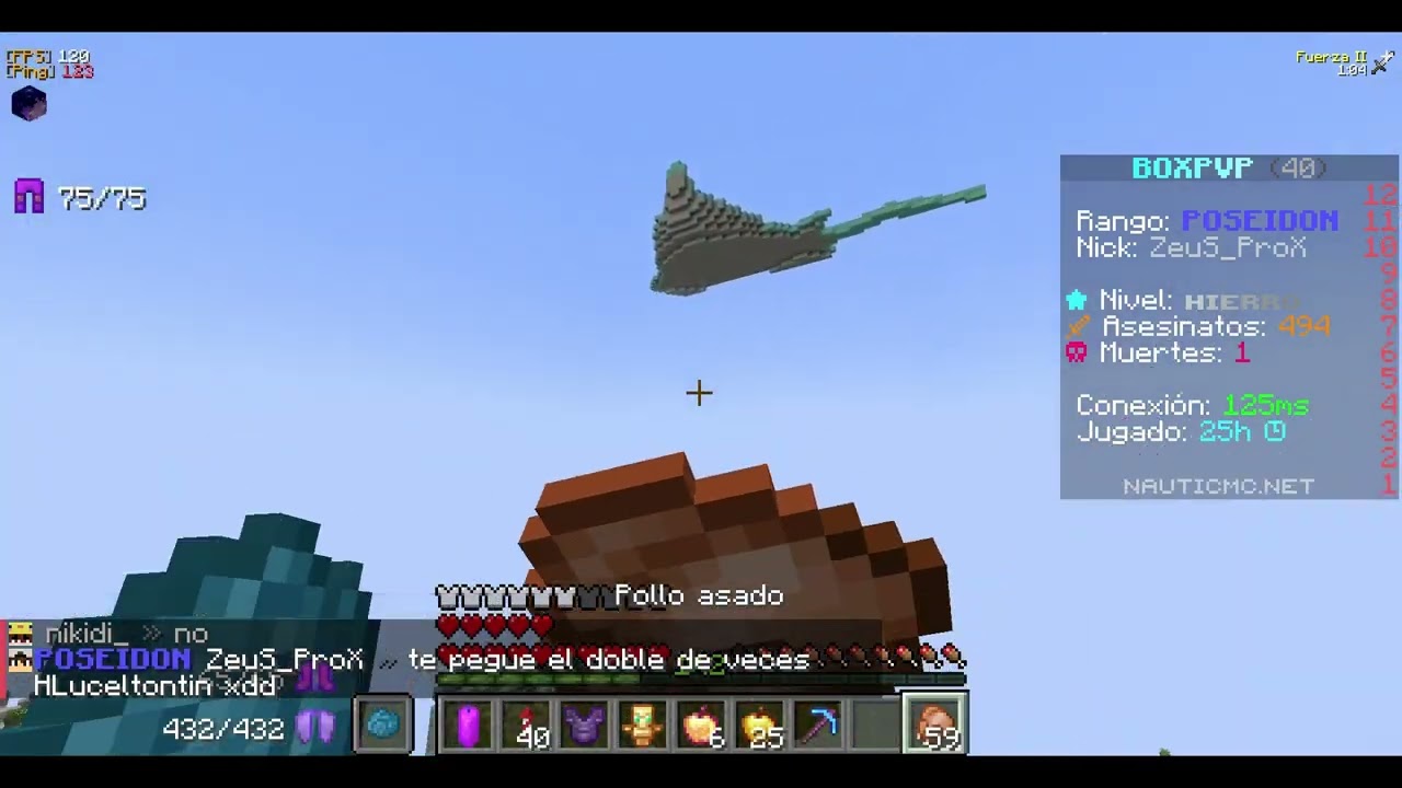 Lo humillo en 1v1 BoxPvP NauticMc y pone excusas !!!