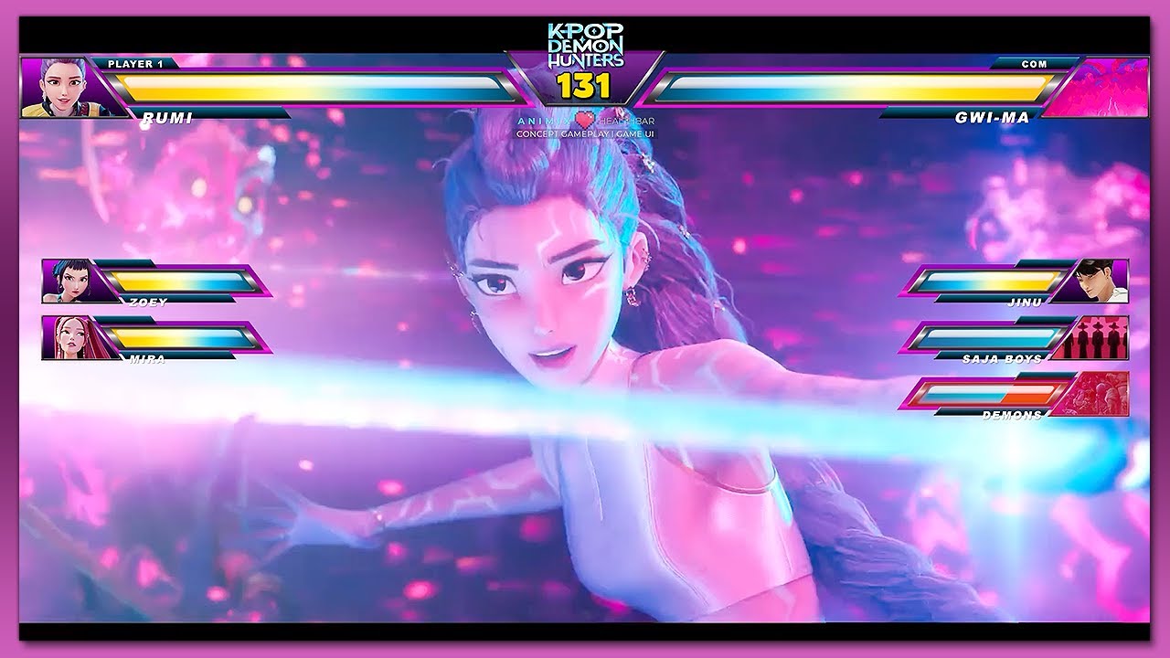 Gwi-Ma vs Team Huntrix Final Battle with Healthbars | Concept Game UI
