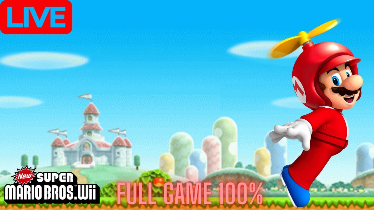 New Super Mario Bros Wii Full Game 100% playthrough (every star coin, secret exits, cannons)