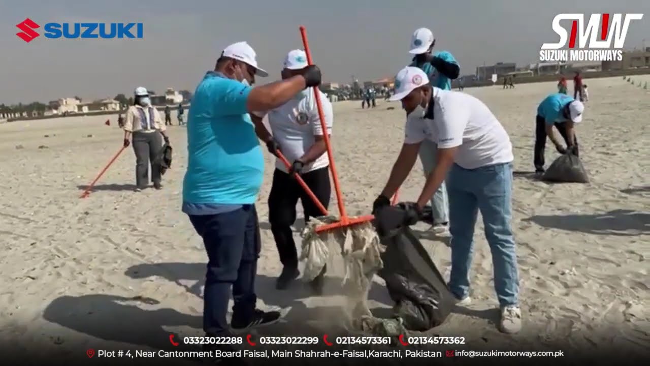 Beach Cleaning Project | Suzuki Motorways Team at Seaview Karachi