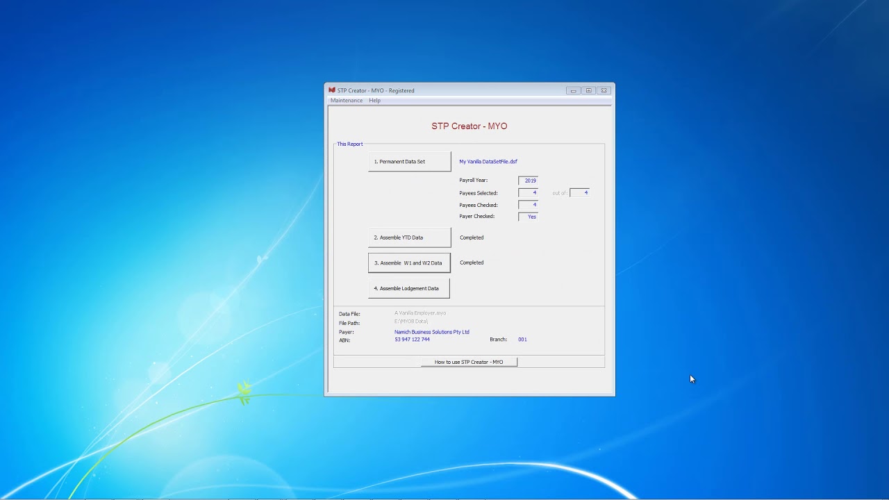 Single Touch Payroll - Using STP Creator with MYOB&reg; - a Vanilla Employer
