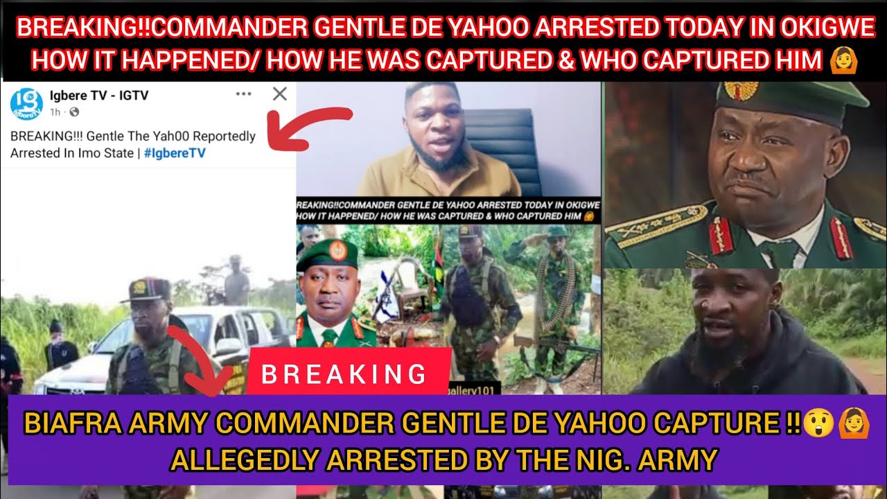 BIAFRA ARMY COMMANDER GENTLE DE YAHOO ALLEGEDLY CAPTURED/ARRESTED TODAY IN OKIGWE BY THE NIG. ARMY🙆
