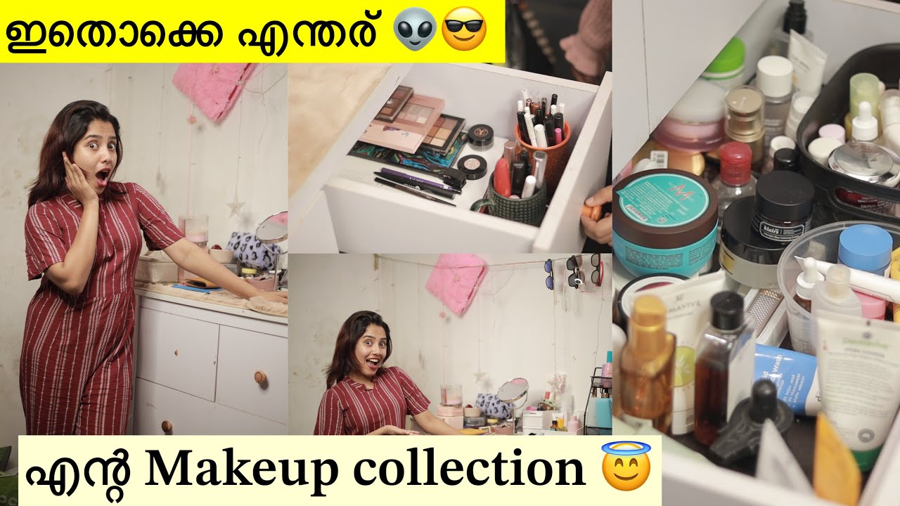 ഇവൾക്ക് പ്രാന്ത് ആണോ 😳പാമ്പ് വരെ ഉണ്ട് 🥵Glamy Ganga Makeup Collection  👏 Vanity tour #glamyganga