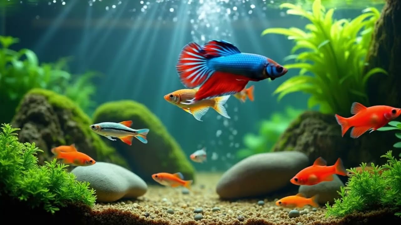 Relaxing Aquarium ASMR 4K 🐠🎶 | Peaceful Music for Sleep, Study & Focus