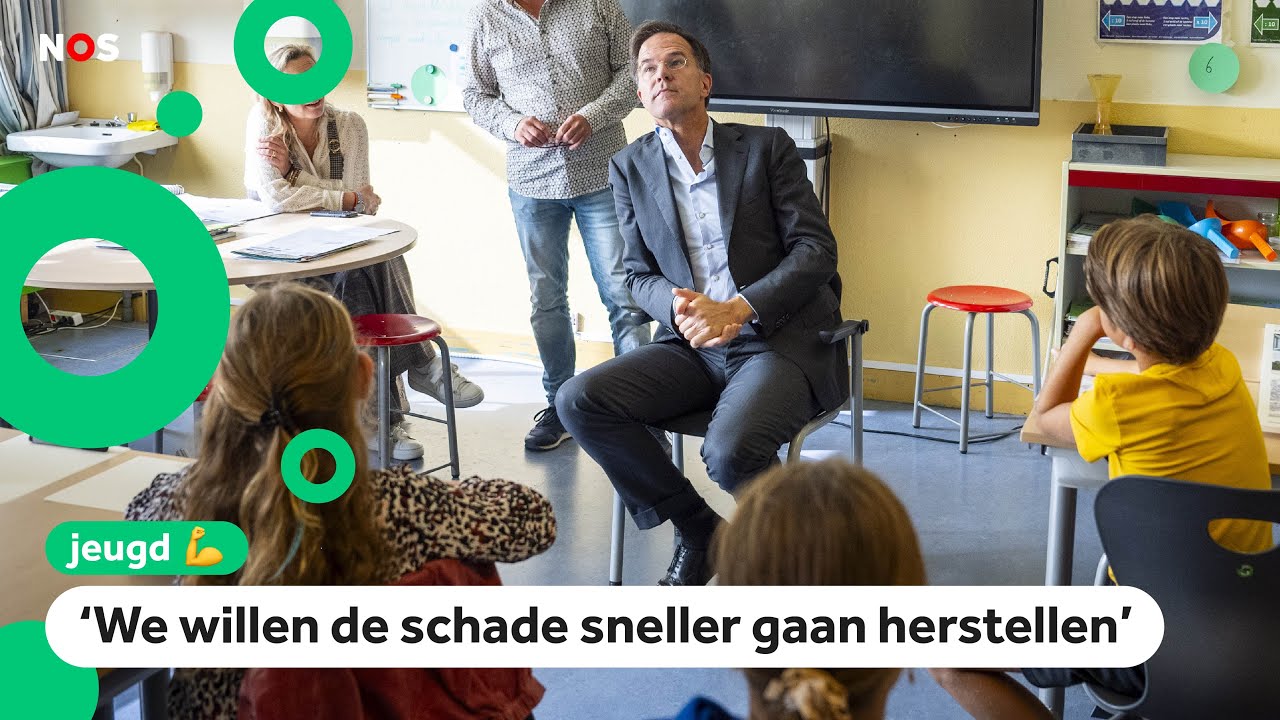 Kinderen in Groningen praten met premier Rutte over aardbevingen