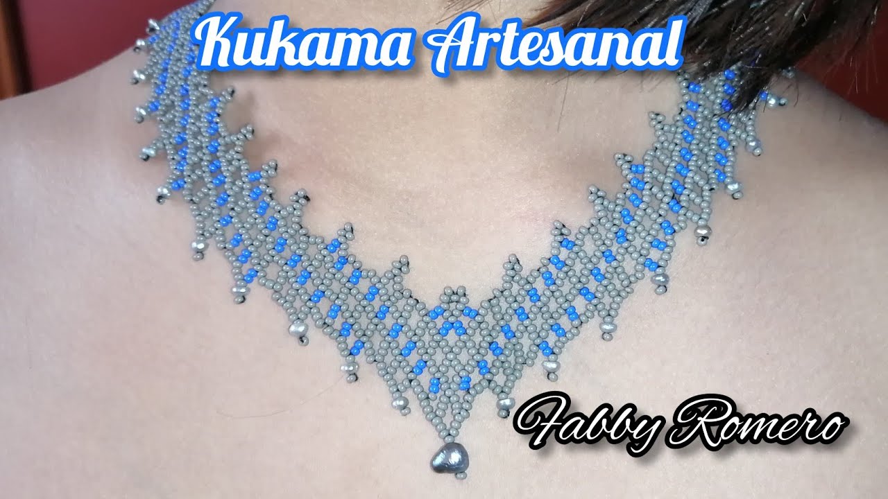 Como hacer collar de chaquira/ mostacilla con puntas de perlas.