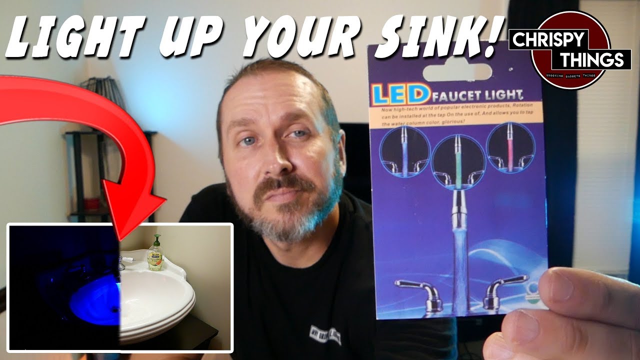 LED Faucet Light test. Light up your sink!