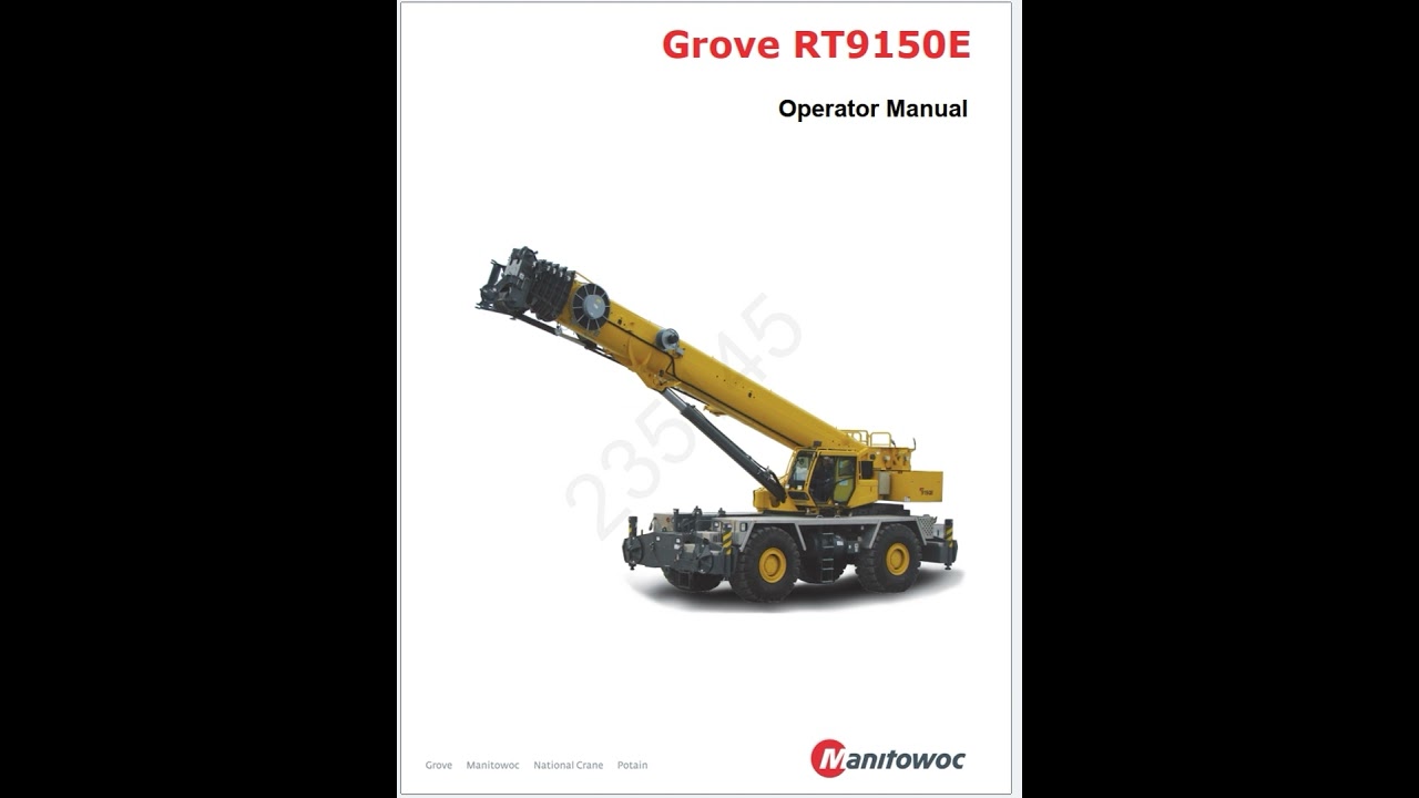 Grove RT9150E Crane Schematic, Operator, Parts and Service Manual