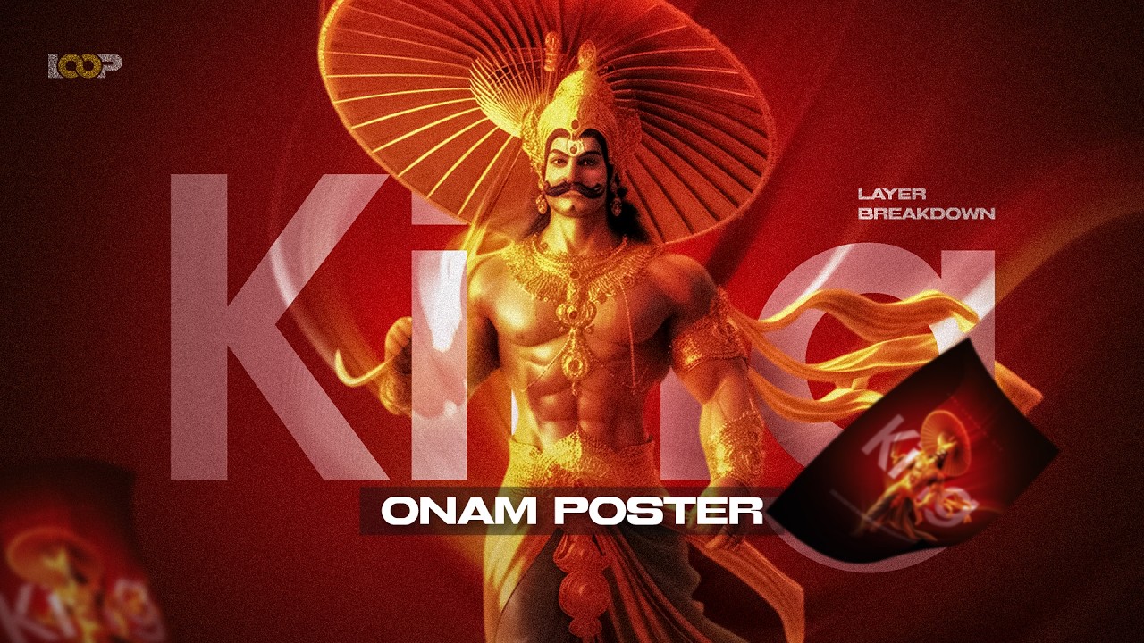 Make Cinematic Onam Posters: Detailed Layer Breakdown for Beginners #photoshoptutorial #onam