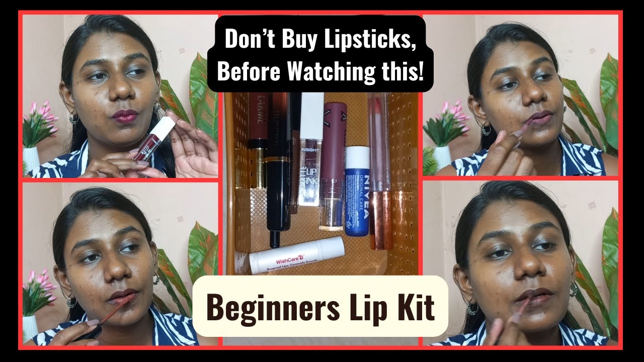 Just Get these 9 Products - *COMPLETE LIP KIT* For Beginners | 5 Lipsticks,  Liner, 1 Gloss, 2 balms