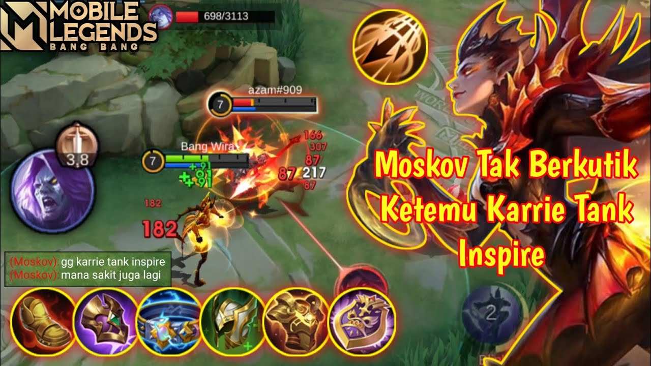 MOSKOV PUN SAMPAI TIDAK SANGGUP MELAWAN KEHEBATAN KARRIE TANK INSPIRE ! TOP GLOBAL KARRIE - MLBB