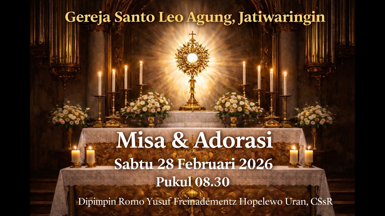 Perayaan Ekaristi & Adorasi | Sabtu, 28 Februari 2026 | Pkl 08.30 WIB | Gereja St. Leo Agung