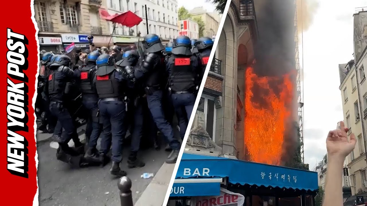 French Protestors Set Paris Restaurant on FIRE During 'Block Everything' Demonstration