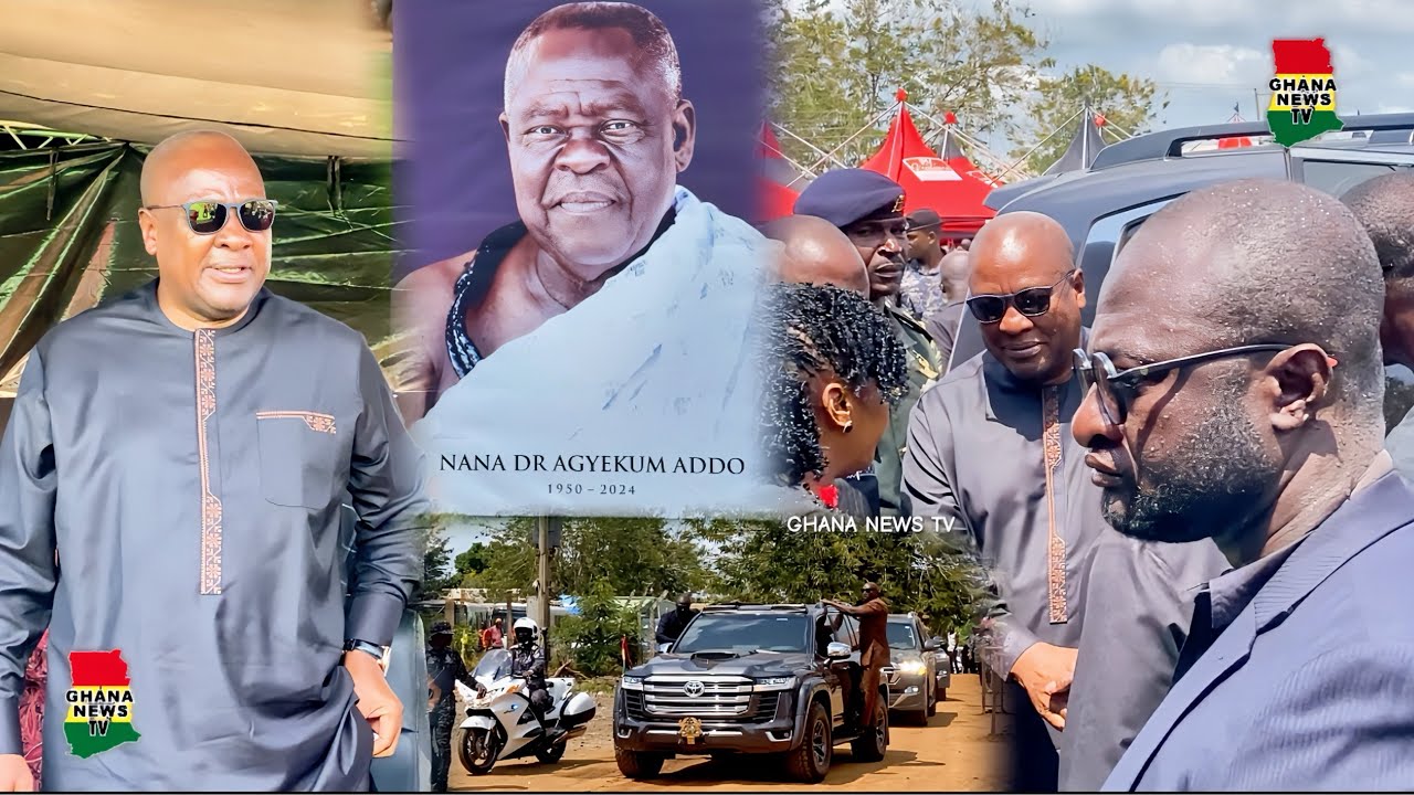Prez John Mahama arrives in Grand Style to KAMA Group late boss final Funeral in a beautiful Convoy