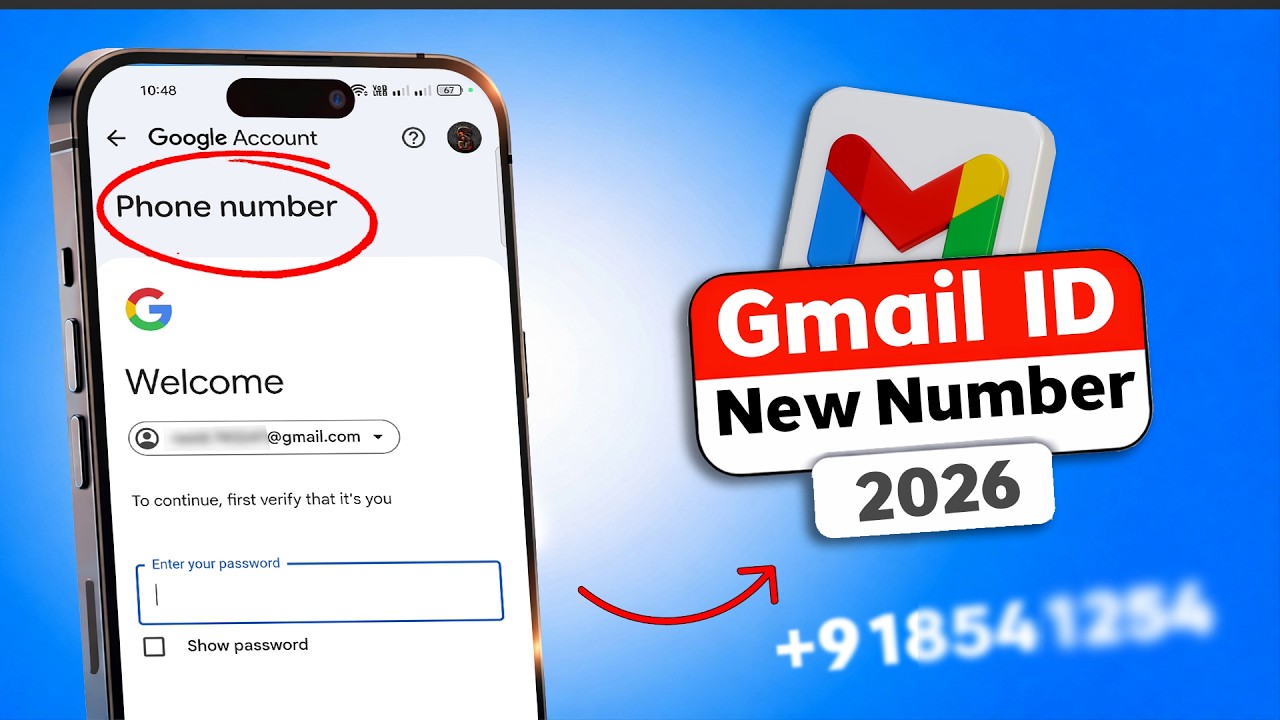 ⚙️Gmail Account Me Mobile Number Kaise Add Kare 2026 | How to Add Phone Number in Gmail Account
