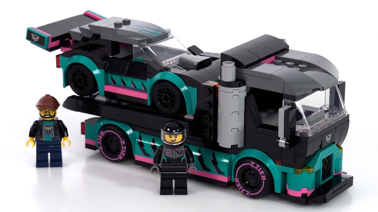 Обзор гоночного автомобиля и грузовика для перевозки автомобилей LEGO City 60406!