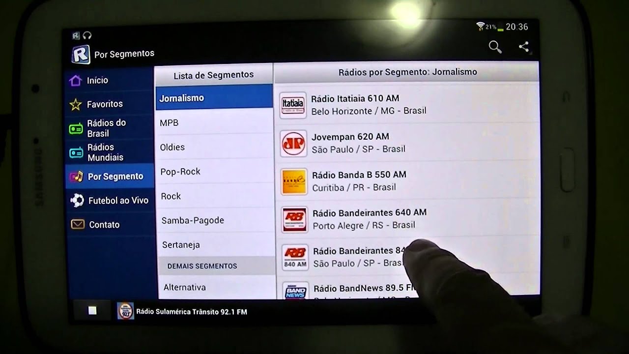 Samsung Galaxy Note 8 N5110 - APP RadiosNet (r&aacute;dios pela internet) - PT-BR - Brasil
