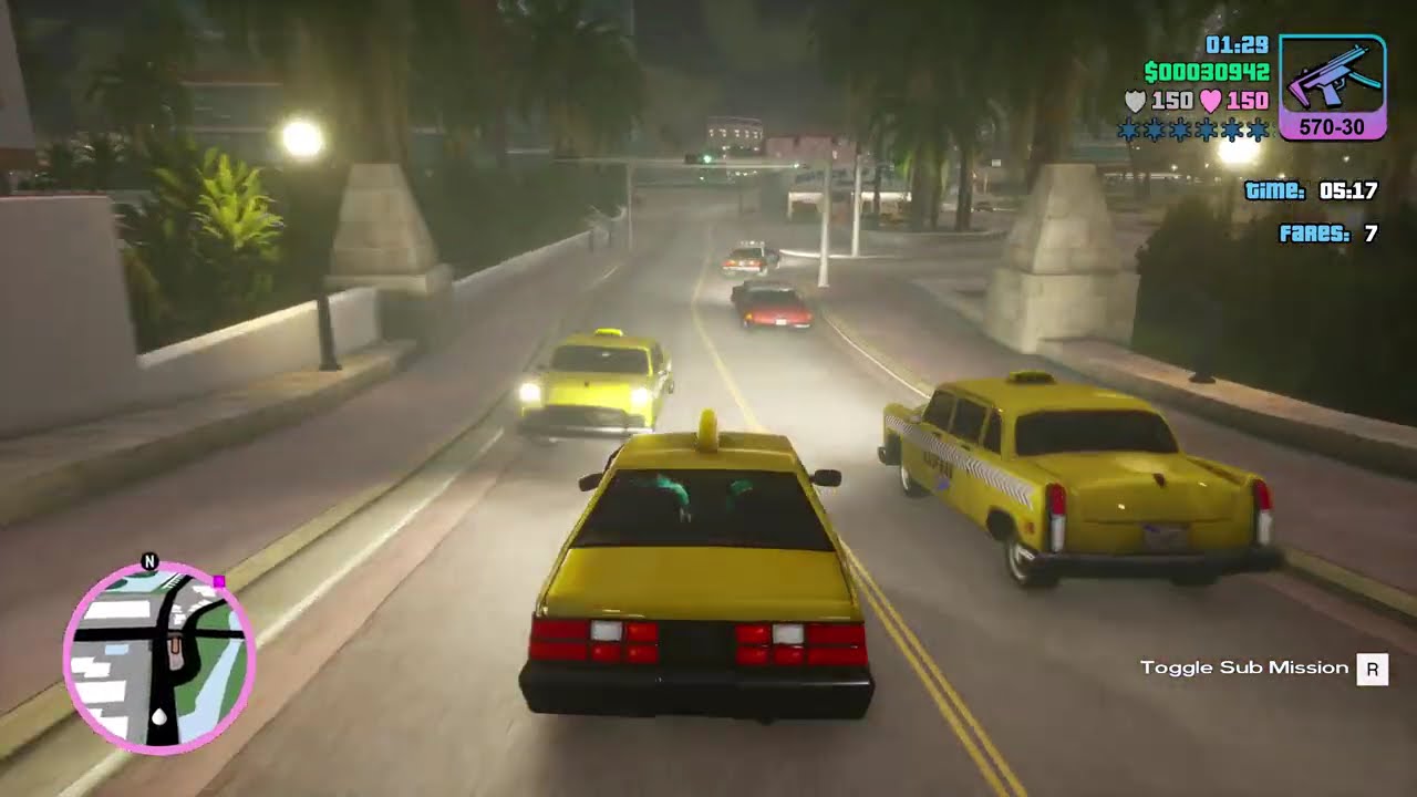 Grand Theft Auto Vice City Definitive Edition - Taxi Driver 100 Fares [4K60FPS PC]