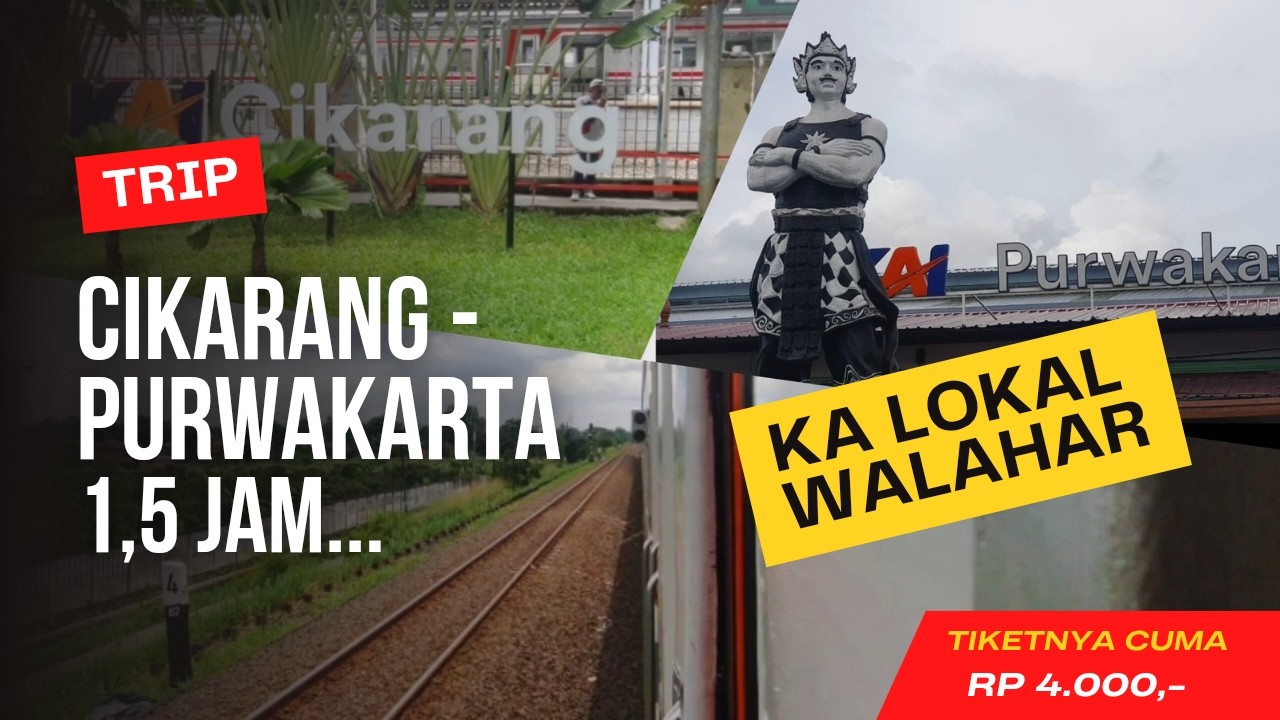 CIKARANG- PURWAKARTA 1,5 JAM ‼️ Naik KA Lokal Walahar Full Trip