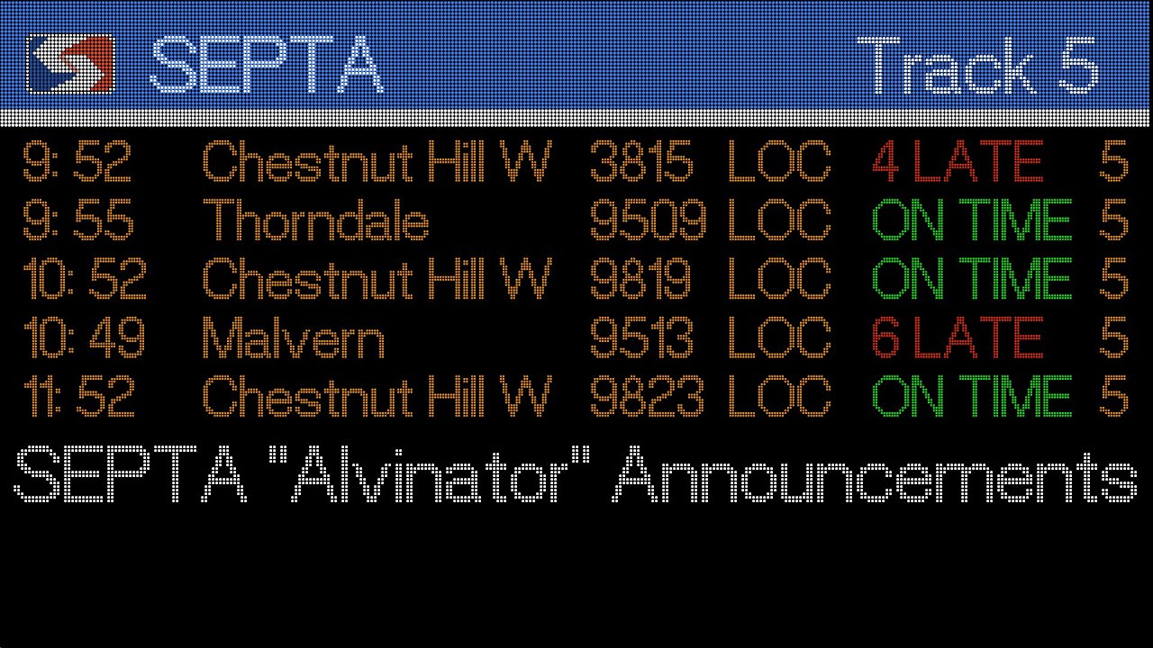 SEPTA Alvinator Announcement Compilation