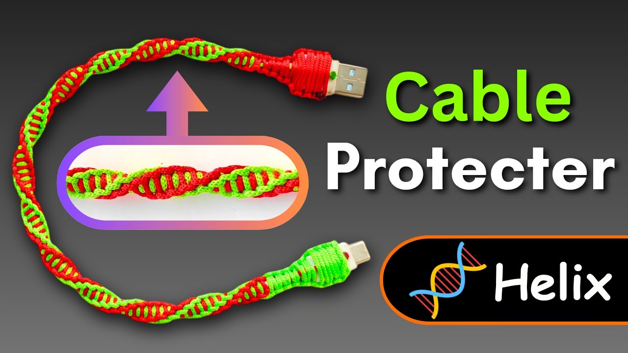 Helix Cable protector using Paracord rope. #paracordbracelet  #cable #braids  #diy