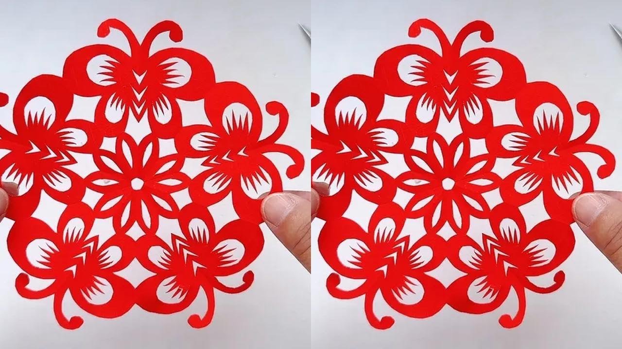 From zero to learn paper-cutting butterfly flower, easy tutorial
