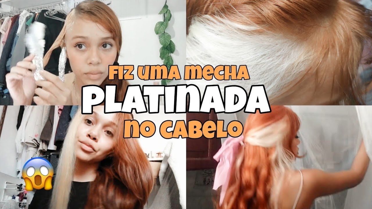 MECHA LOIRA / PLATINADA NO CABELO RUIVO | como eu fiz em casa