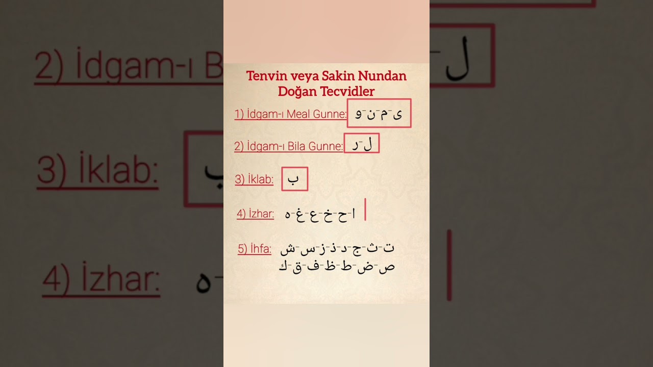 Tenvin veya Sakin Nundan Doğan Tecvidler#tecvid #kuran&ouml;ğreniyorum #kuranıkerim #kuran #idgam #eğitim