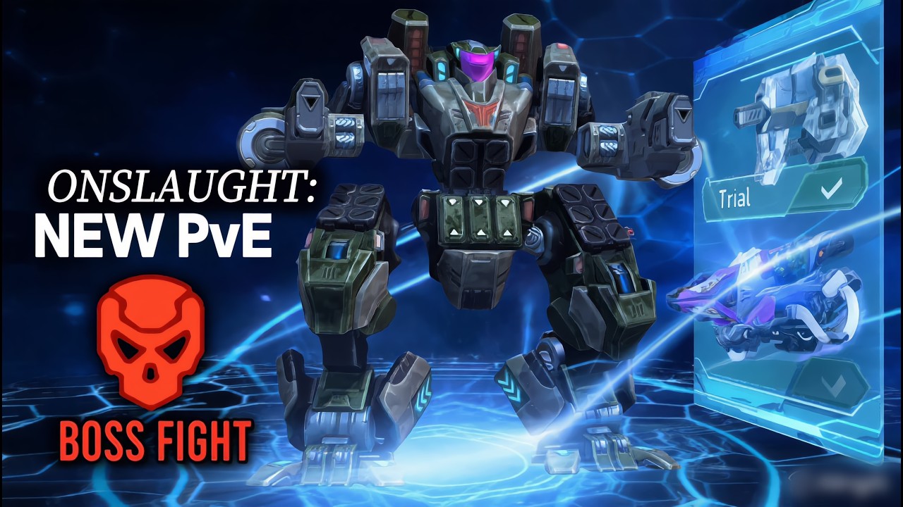 NEW Onslaught PvE Mode! 😱 Insane Boss Fight Gameplay | Mech Arena
