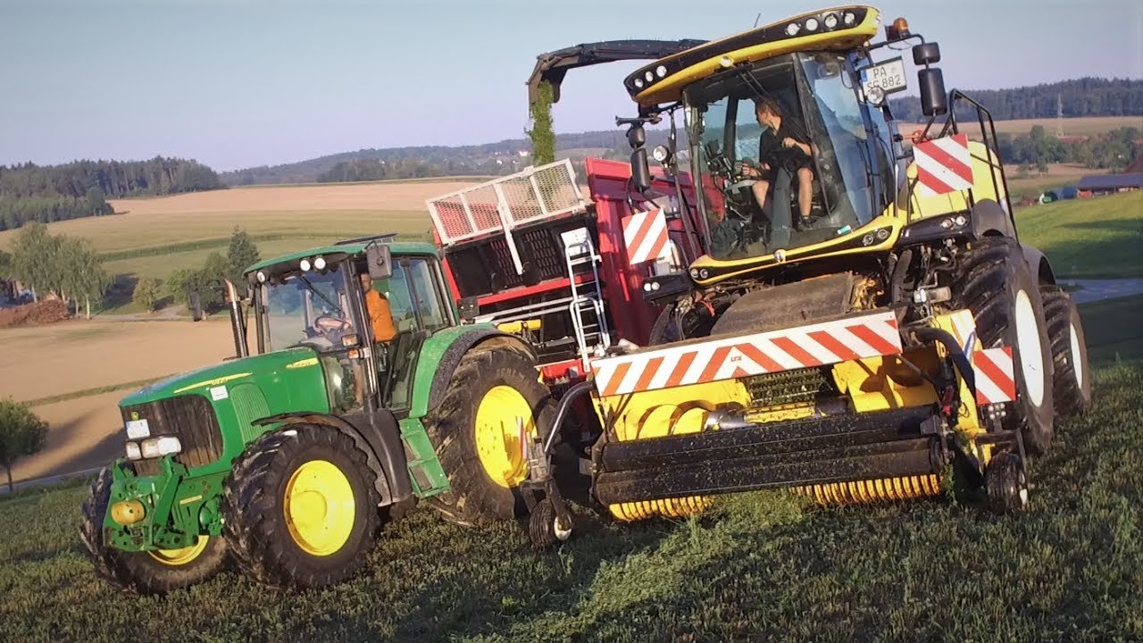 3. SCHNITT 2018 | Gras m&auml;hen, schwaden & h&auml;ckseln | Deutz-Fahr | John Deere | New Holland