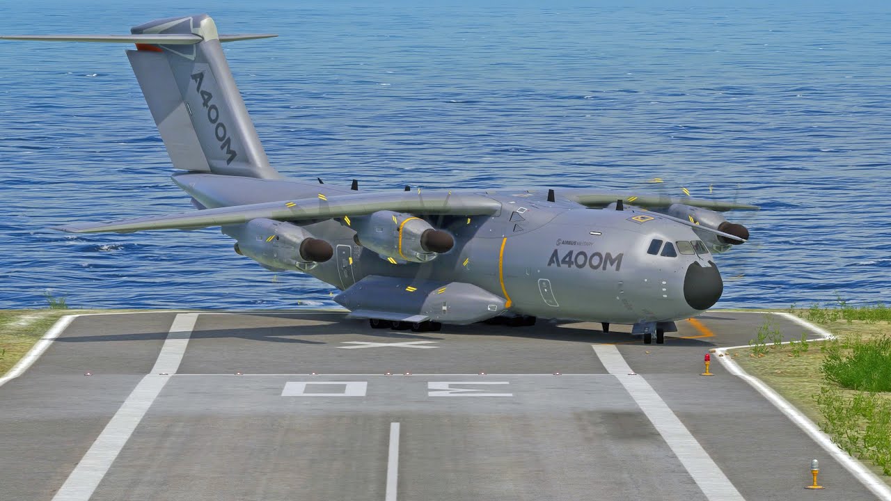 Great Pilot Atlas Airbus A400M Takes Off from Short Runway