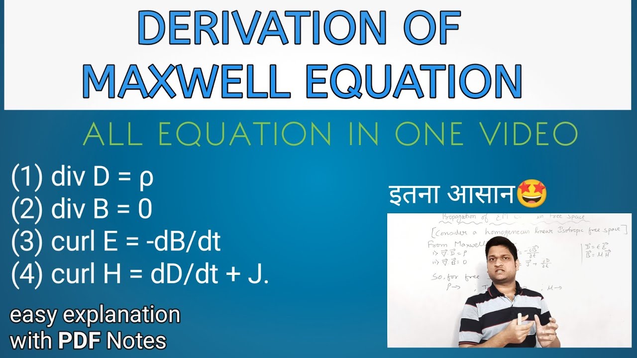 Derivation Of Maxwell Equation। bsc physics।Hindi-English
