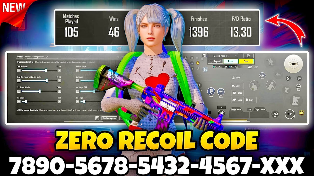 🔥Bgmi sensitivity settings 2025 🥵 | Bgmi best sensitivity settings 😱| Zero recoil sensitivity bgmi.