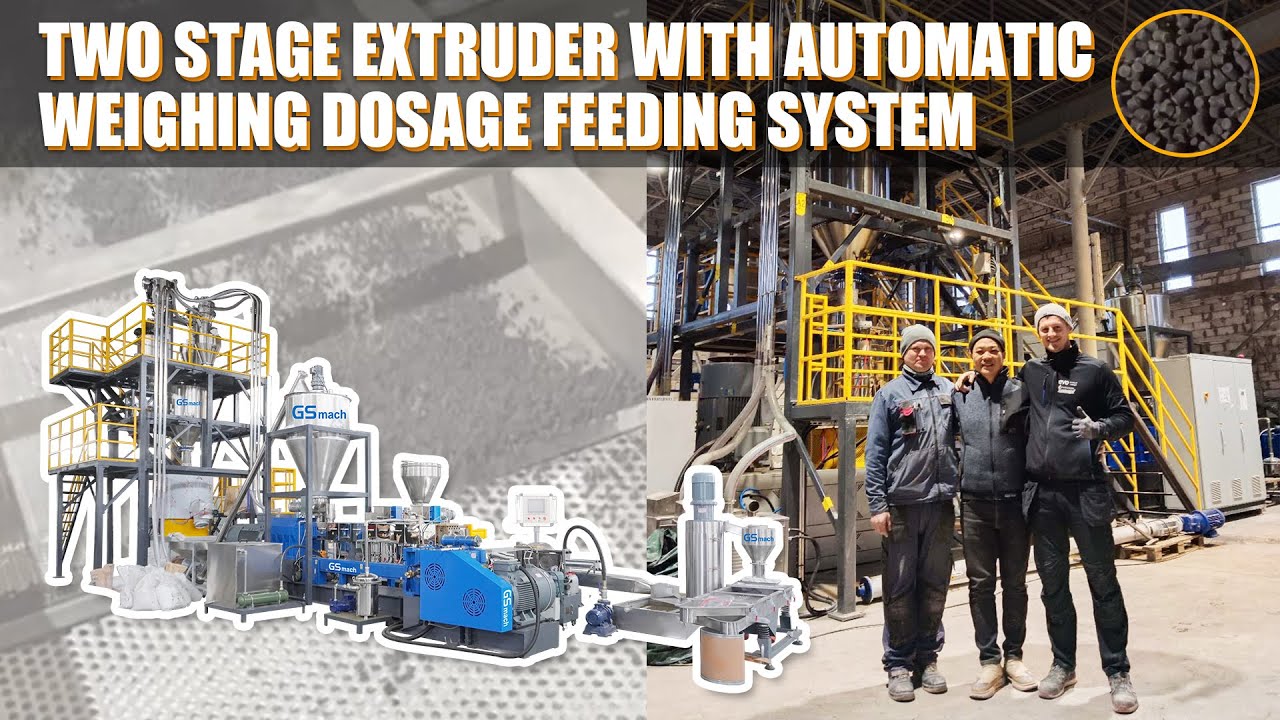 Customer's factory: GS-mach 75/180 Two stage extruder with Automatic weighing dosage feeding system