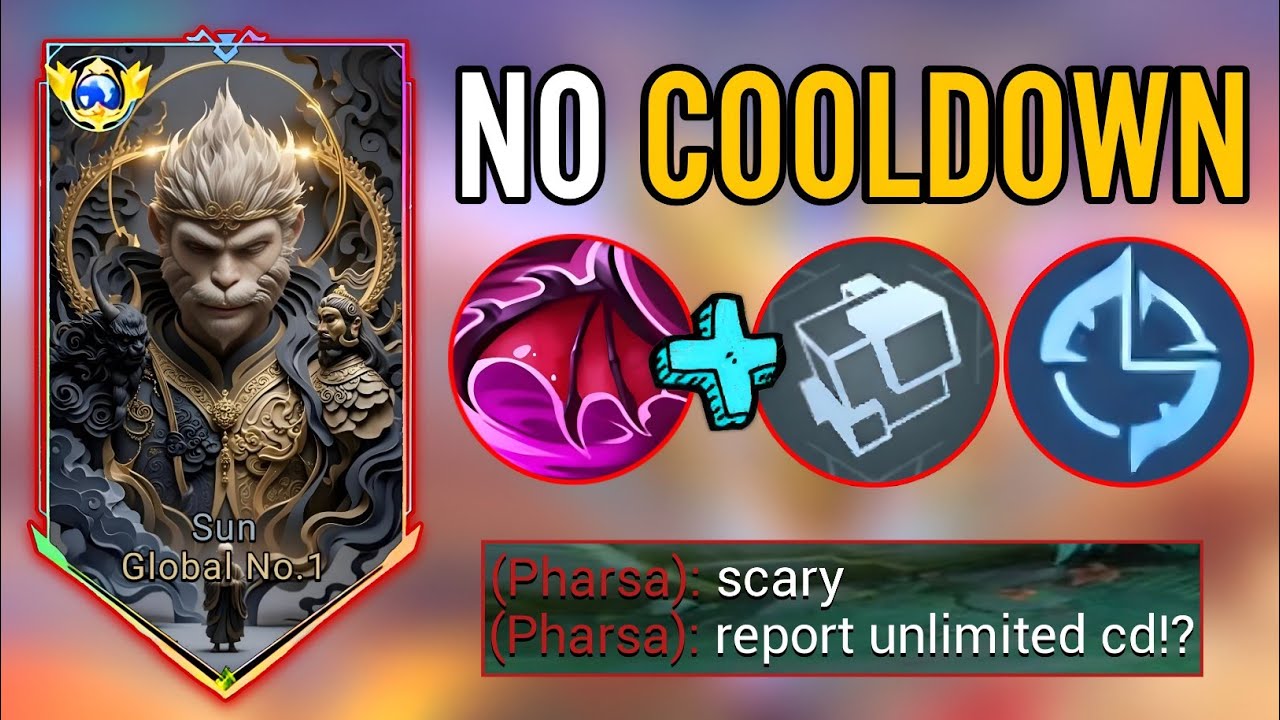 WHEN GLOBAL SUN ABUSE THIS NEW COOLDOWN EMBLEM AND BUILD IN SOLO!! (please try) | SUN MOBILE LEGENDS
