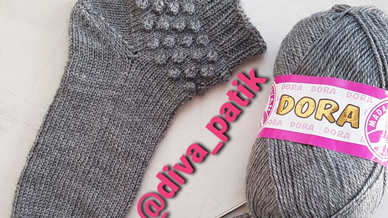 Yapımı çok zevkli bir model😍 Tomurcuklu ponçik çorap yapılışı