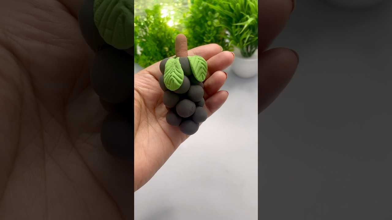 DIY black grapes with clay 