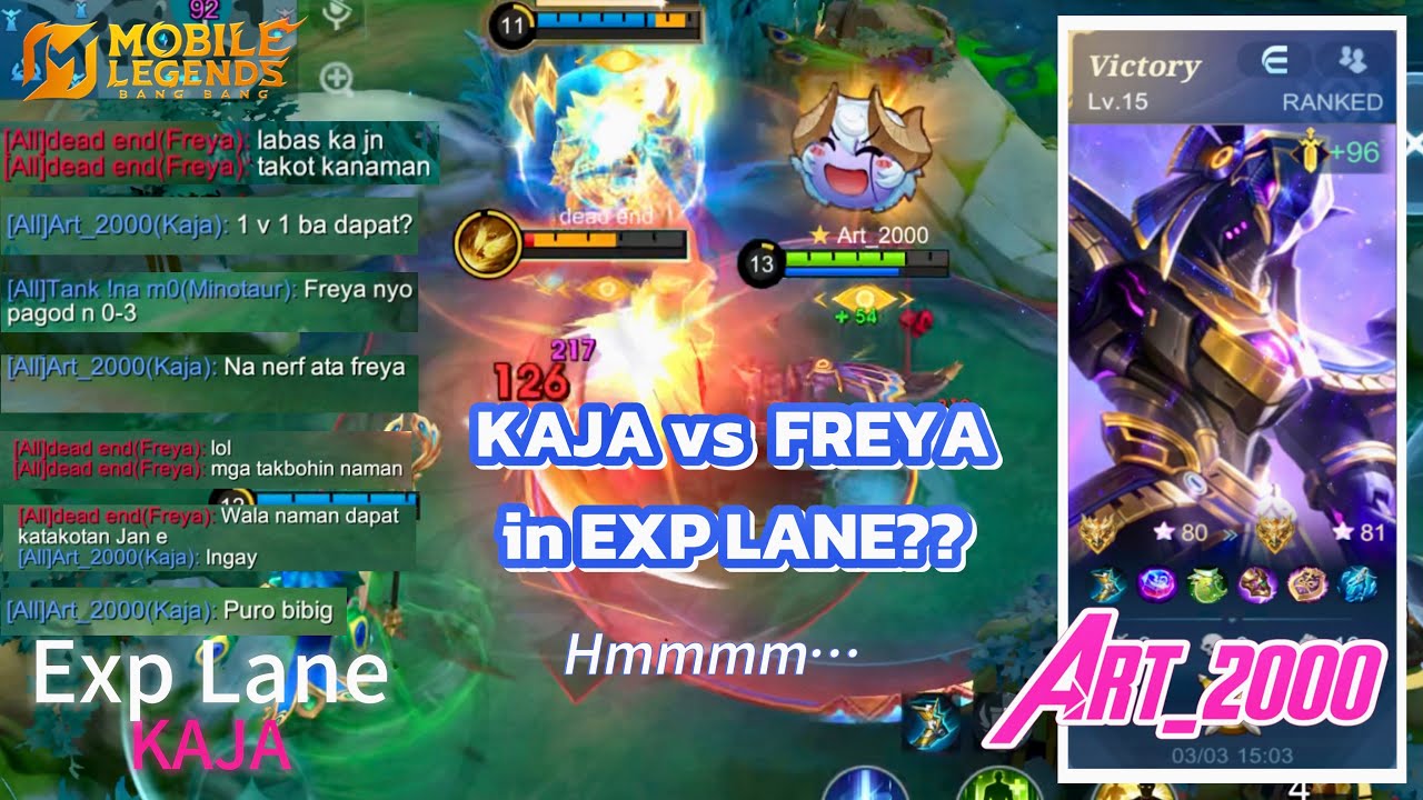 KAJA EXP VS FREYA? HOW TO MAKE FUN OF YOUR OPPONENT IN EXP LANE, POOR FREYA #kajamlbb #freyamlbb 