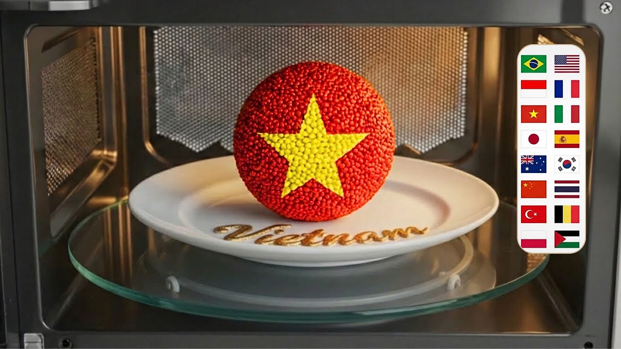 Look! What will happen to Country Balls in the microwave! 💥😱ASMR experiment