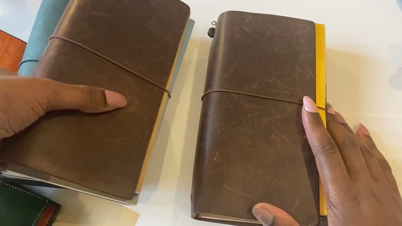 My rustic travelers notebooks, plus unboxing of new portable size travelers notebook