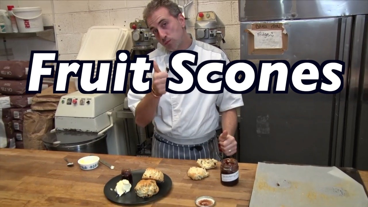 Perfect Fruit Scones, soft light and very tasty with French Chef Julien