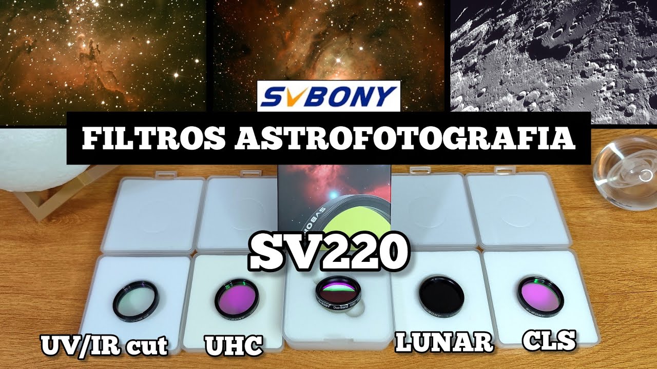 Filtros para astrofotografia SVBONY SV220 - UV/IR cut - CLS - UHC - Lunar