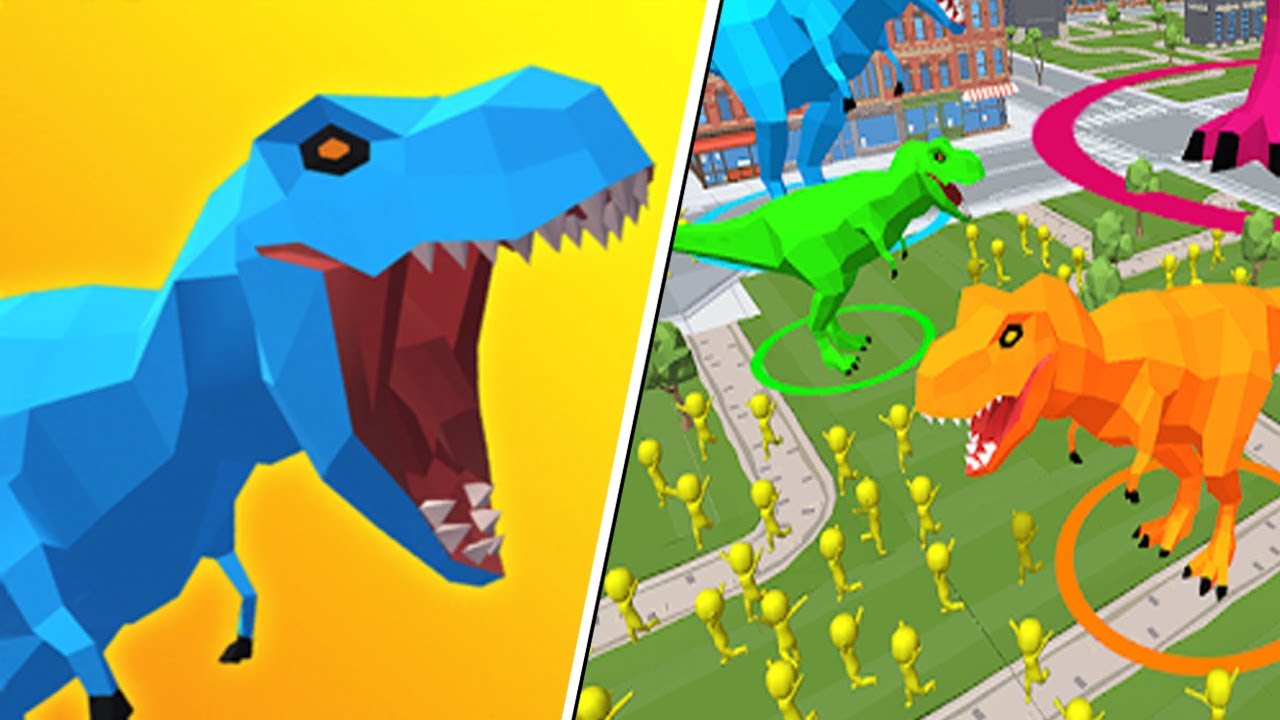OS DINOSSAUROS INVADIRAM A CIDADE DOS BONECOS DE MASSA!! (Jogos de Celular)