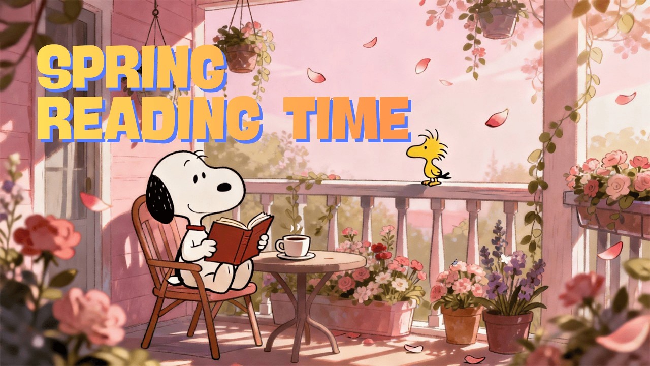 Snoopy Spring Reading Time 🌸 Cozy Lofi Beats to Relax / Study / Chill