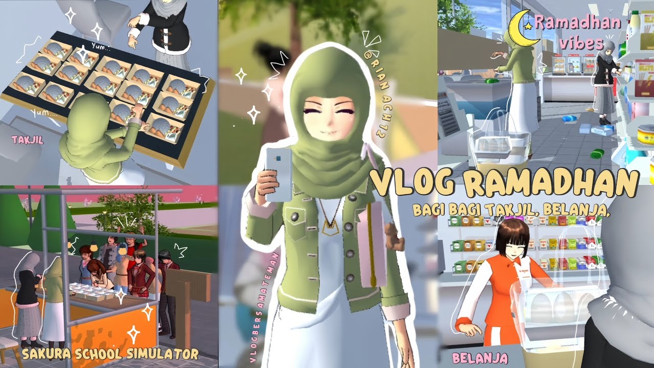 || Vlog ramadhan 🌙✨ || berbagi takjil geratis, belanja, sahur 🍱✨ll sakura school simulator ||