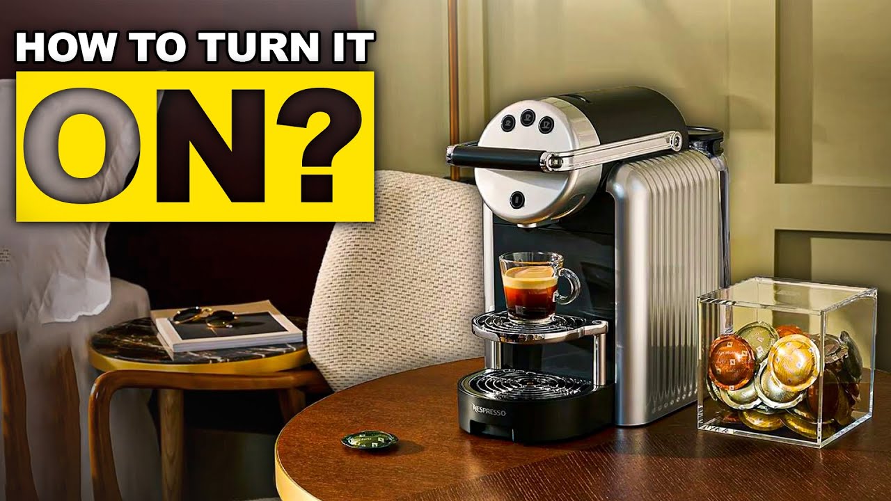 Краткое руководство: как включить серую кофемашину Nespresso Zenius.