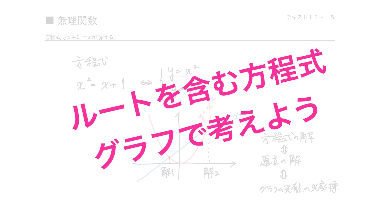 無理関数のグラフとルートを含む方程式の関係