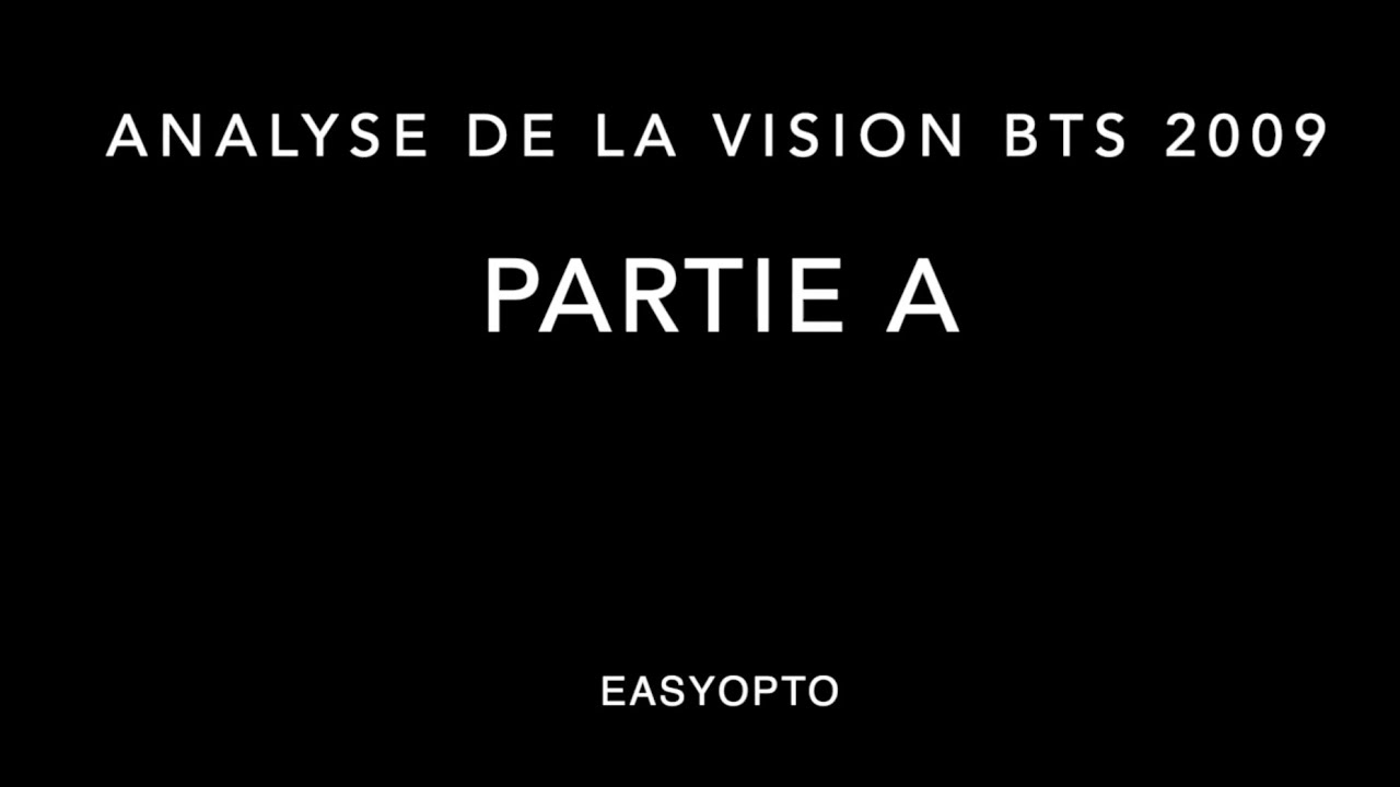 Analyse de la vision : BTS 2009 : Partie A