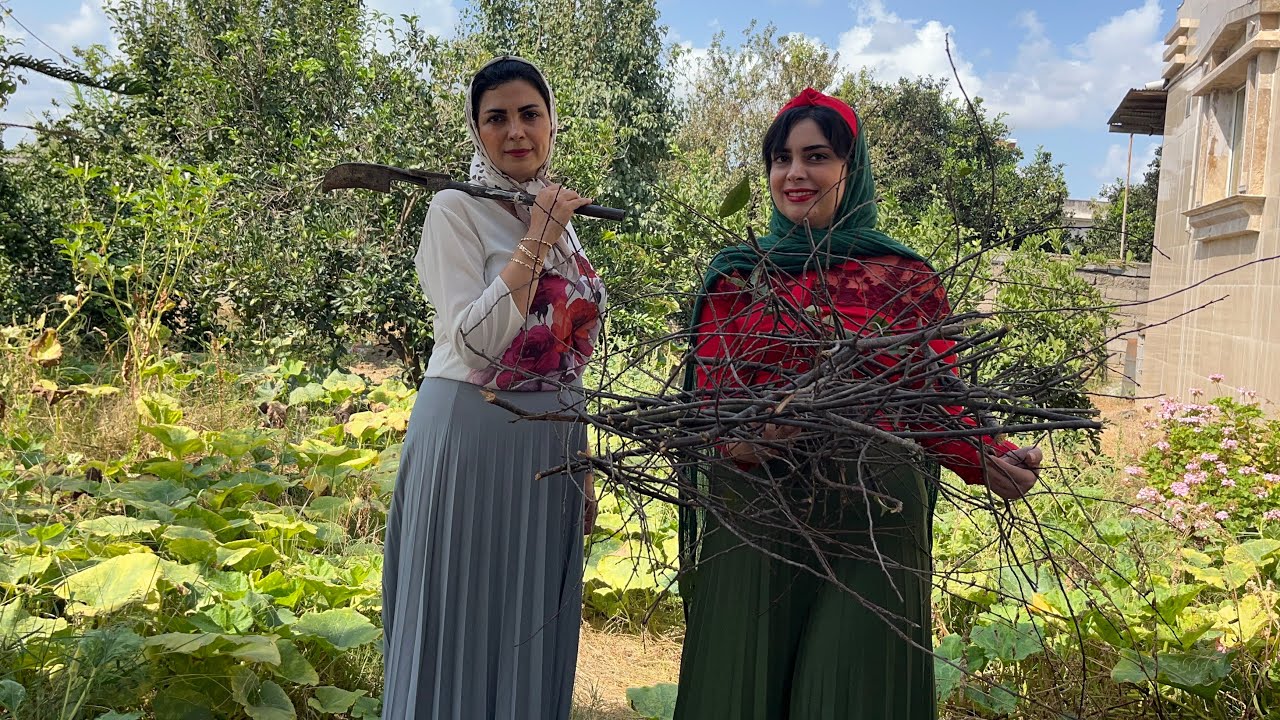 Village life, cooking fish on fire and preparing date omelet for breakfast